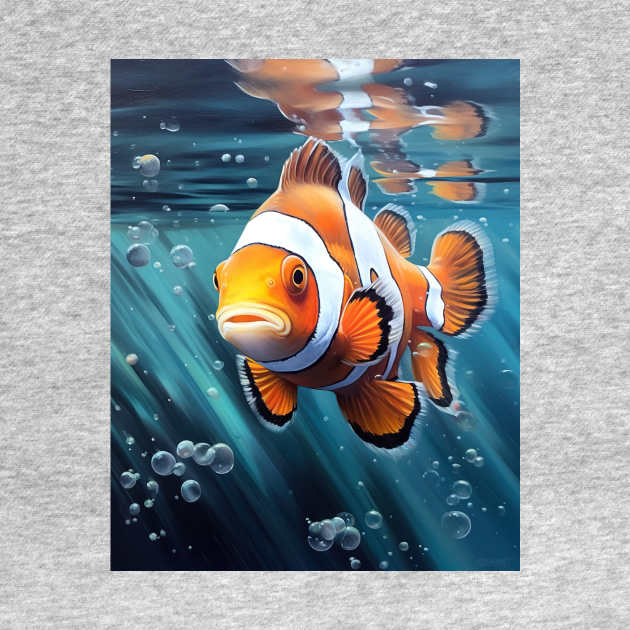 Oil paint Hyperrealism: Amazing Zoo Clownfish by ABART BY ALEXST 